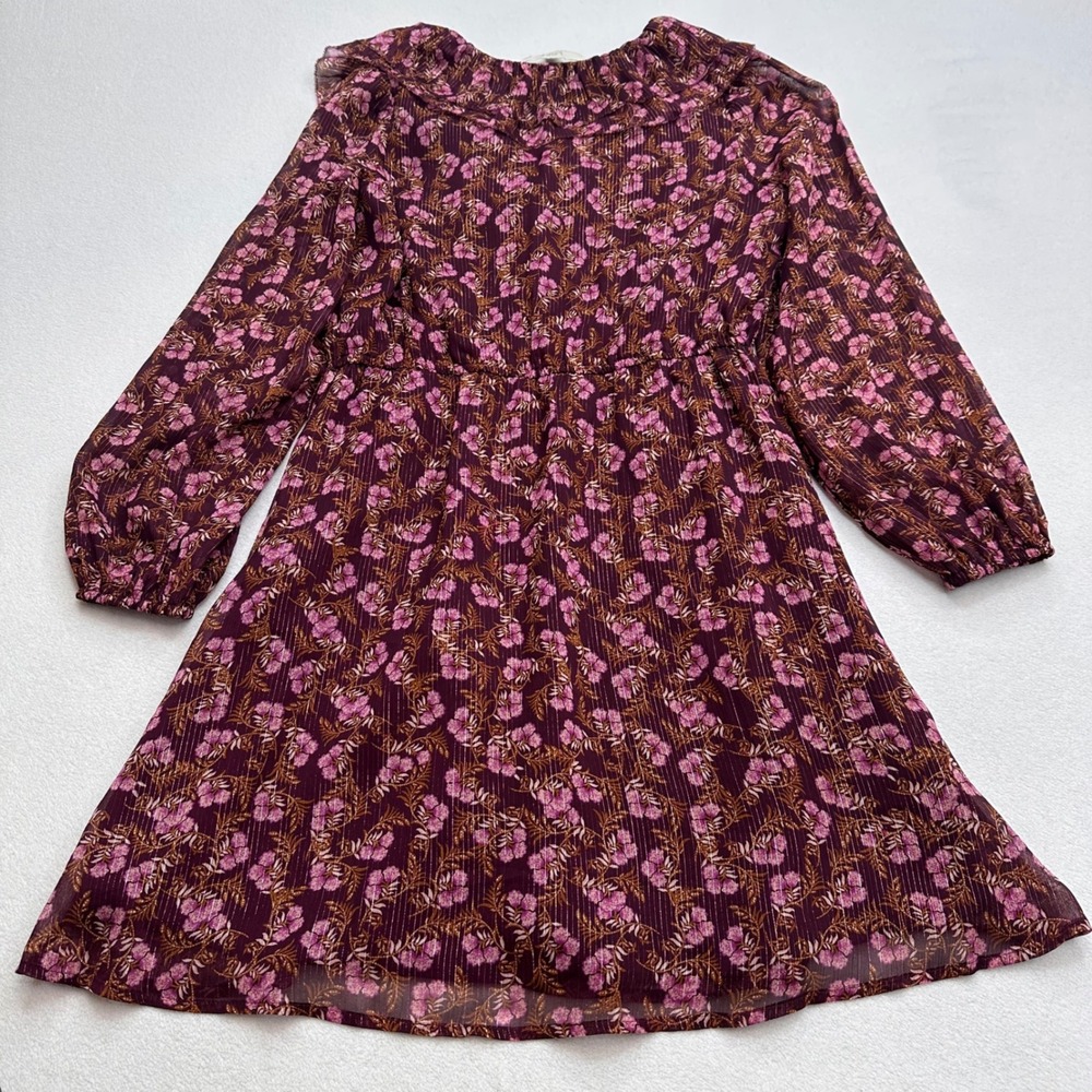 LOFT Raspberry Floral Mini Dress-small petite - Picture 4 of 9